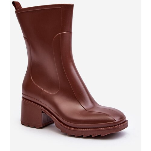 Boto Women's Matte Boots Botki On Heel Brown Bertaida Cene