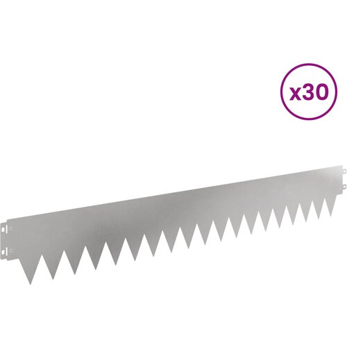  Ograda oko Travnjaka 30 pcs 103 x 15 cm metal Srebrna Slike