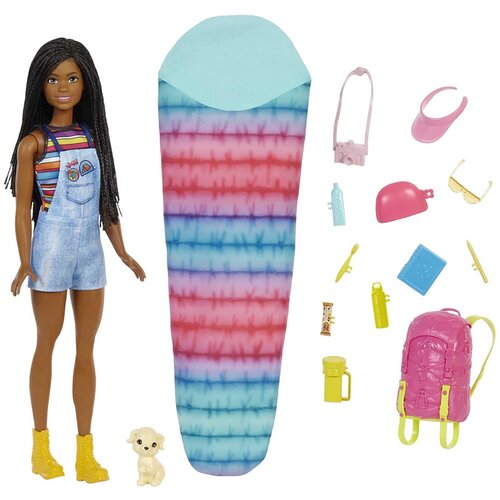 Mattel Lutka Barbie - Brooklyn v kampu s kužkom, Roza, (21582527) Cene