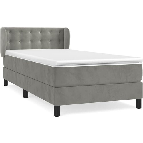 Box spring krevet s madracem svjetlosivi 90x190 cm bar&amp;scaron;unasti Slike