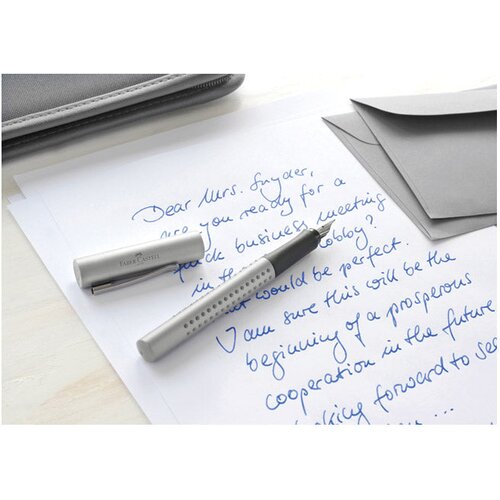 Nalivpero GRIP 2011 (M) CLASSIC FABER CASTELL 140900 SREBRNO Slike