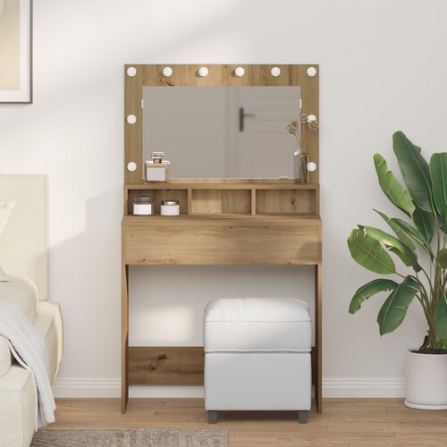 vidaXL unikatni oreh inženirski les 79 x 41 x 135 cm kozmetična miza Cene