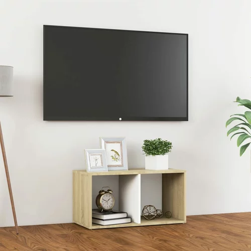 vidaXL TV omarica bela in sonoma hrast 72x35x36,5 cm iverna plošča, (20734738)