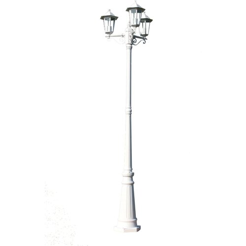 vidaXL Samostoječa Vrtna Svetilka 3 Senčniki Višina 215 cm Bela barva Cene