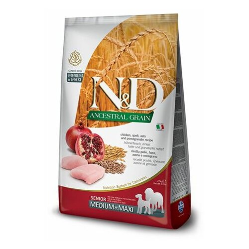 Farmina N&D hrana za pse low grain chicken & pomegranade (senior, medium & maxi) 12kg Slike