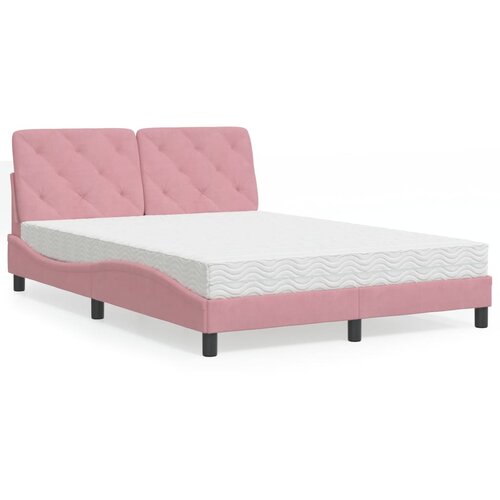 vidaXL Krevet s madracem ružičasti 140x190 cm baršunasti Cijene