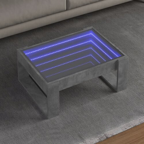 vidaXL Stolić s beskonačnim LED svjetlima siva boja betona 70x53x30 cm Cene