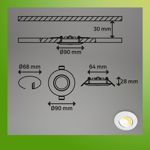 BRILONER 7586036 - SET 3x LED Kupatilsko ugradno svetlo KLIRA LED/4,9W/230V IP23 belo Slike