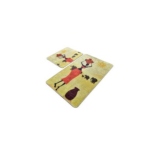  elefante multicolor bathmat set (2 pieces) Cene