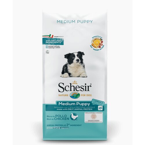 Schesir dry dog medium puppy 12 kg Slike