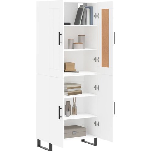  Visoka komoda bijela 69,5x34x180 cm konstruirano drvo Slike