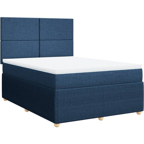 vidaXL Box spring postelja z vzmetnico modra 140x190 cm blago, (21308518) Cene