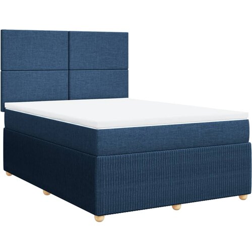 vidaXL Krevet s oprugama i madracem plavi 140 x 190 cm od tkanine Cijene