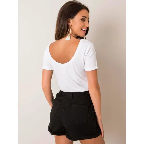 Fashion Hunters Basic white T-shirt with a neckline on the back
