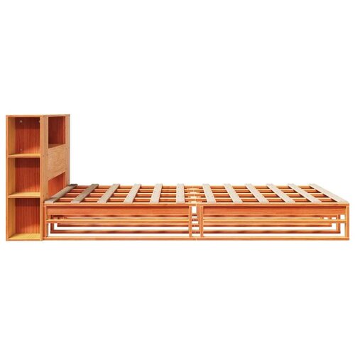 Krevet s regalom za knjige bez madraca 135x190 cm masivno drvo Slike