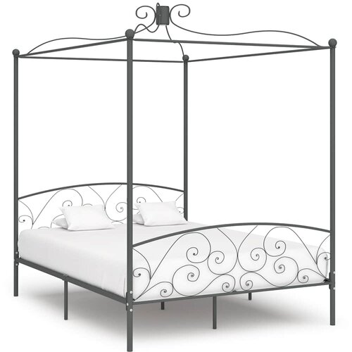  Okvir za krevet s nadstrešnicom sivi metalni 180 x 200 cm Cene