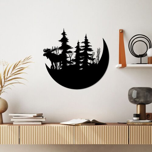 Wallity Zidna dekoracija Divlja priroda 2 - M, 50 x 46 cm, Crna Cijene