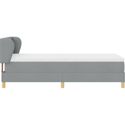 VidaXL Box Spring Krevet s Madracem u Svjetlosivoj, 90x200 cm, Tkanina Slike