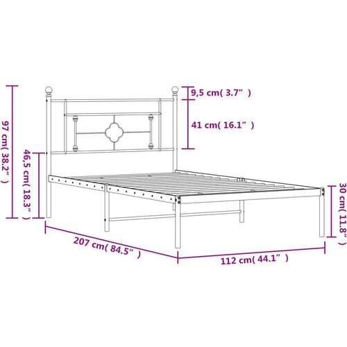 okvir za krevet s uzglavljem bijeli 107x203 cm Slike