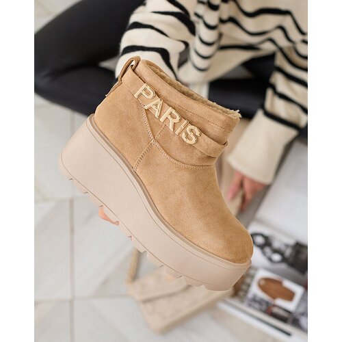 Resti Light brown women's shoes a'la snow boots with ornament Parisela Cene