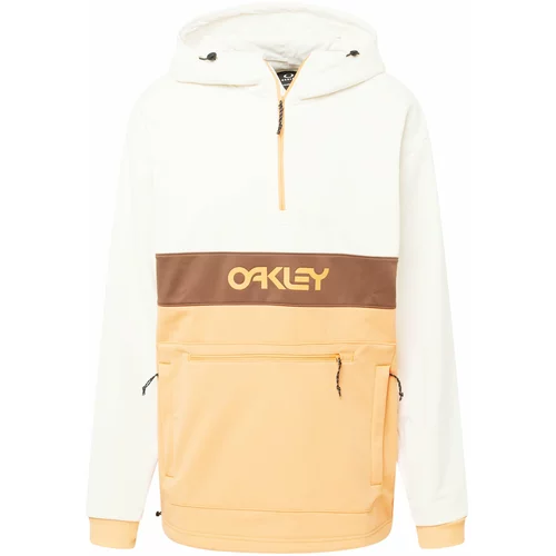 Oakley Sportska sweater majica 'NOSE GRAB' čokolada / svijetlonarančasta / prljavo bijela