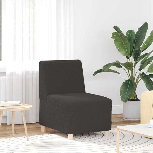  Modularna sofa bez naslona za ruke tamno siva 55 cm kovrčava tkanina imitacija vune Cene