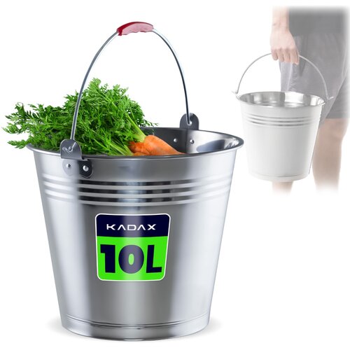 KADAX Kovinsko vedro, gospodinjsko vedro 10 l z ročajem, močno, univerzalno, (5000346681) Slike