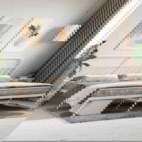 vidaXL Metalni okvir za krevet s uzglavljem bijeli 200x200 cm Cijene