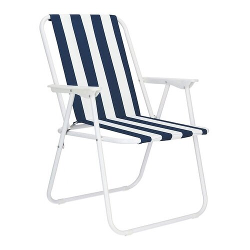 springos Ležeči vrtni in plažni stol z modrimi črtami, (21629402) Cene