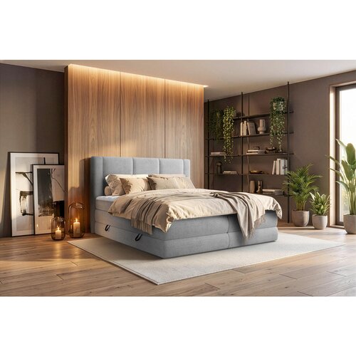 Esposa BOXSPRING POSTELJA 180 cm x 200 cm , tekstil siva Slike