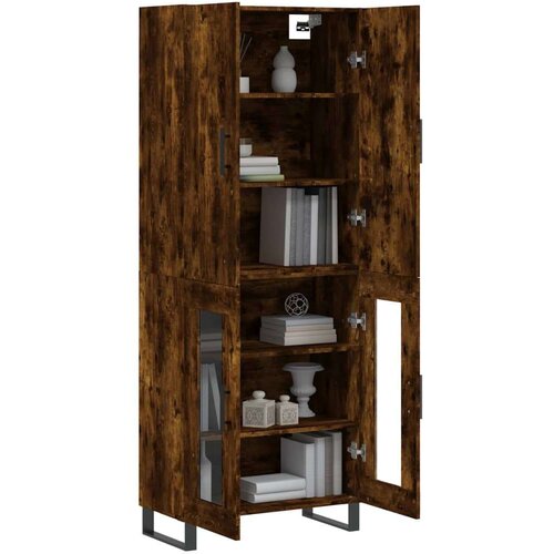 VidaXL Visoka komoda dimljeni hrast 69 5x34x180 cm konstruiranog drva Slike