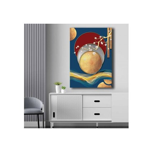  70100NISC-037 beige grey red blue decorative canvas painting Slike