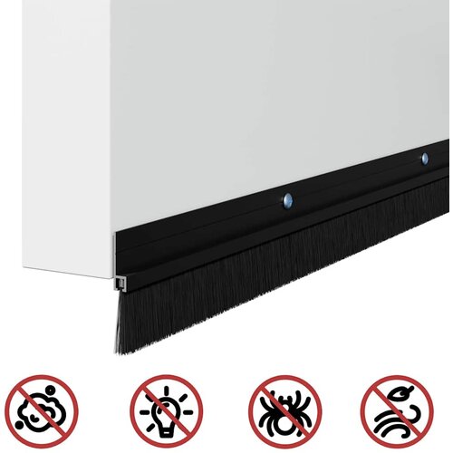  Držač četke za vrata 6 pcs Crna 100 cm Aluminijski legura Slike