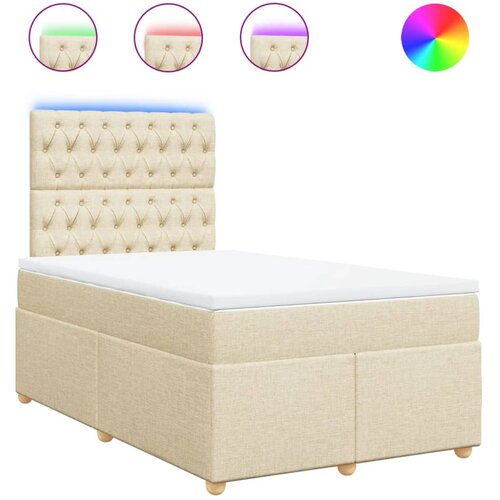 VidaXL Krevet box spring s madracem krem 120 x 190 cm od tkanine Slike