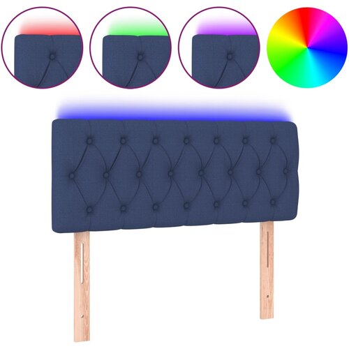 Maison Chic led posteljno vzglavje - vzglavna omarica - nočna omarica modro 100x7x78/88 cm blago, (21710434) Slike