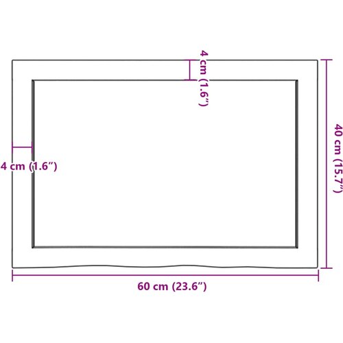 Stolna ploča 60x40x(2-4) cm od netretirane masivne hrastovine Slike