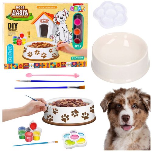  Kreativni set zdjelica za pse za slikanje, kistovi, DIY 6 kom. Cene
