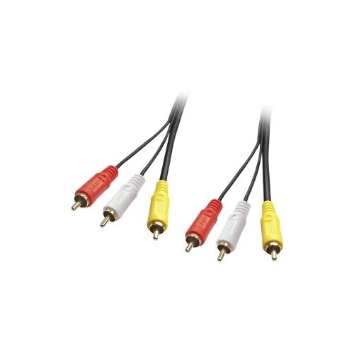 Lindy Composite Cinch AV priključni kabel [3x mu&amp;scaron;ki cinch konektor - 3x mu&amp;scaron;ki cinch konektor] 1.00 m crna Slike