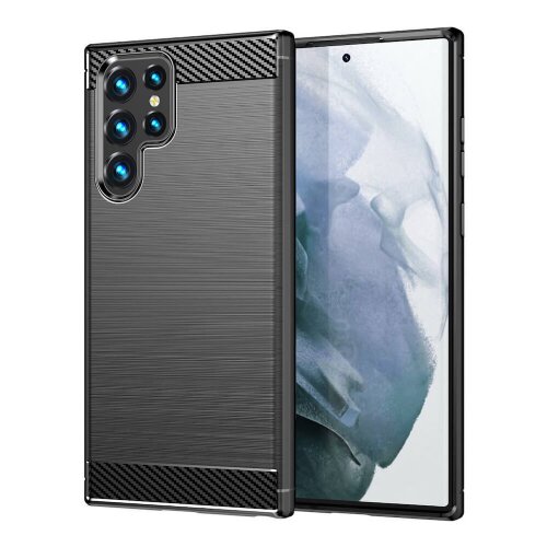  Silikonski ovitek za Samsung Galaxy S23 Ultra 5G - mat carbon črn Slike