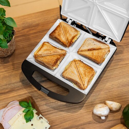 Teesa 1500W toaster opekač za 4 sendviče s keramičnimi vložki TSA3229B Slike