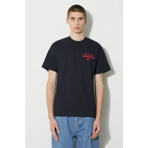 Carhartt WIP Pamučna majica S/S Mechanics T-Shirt za muškarce, boja: tamno plava, s tiskom, I032880.1CXX