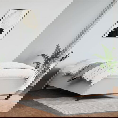 The Living Store Posteljni okvir bel 100x200 cm umetno usnje - Posteljni Okvir, (21523958) Slike