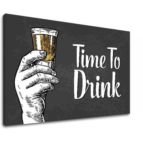  Slike na platnu z besedilom Time to drink (moderne slike z) Slike