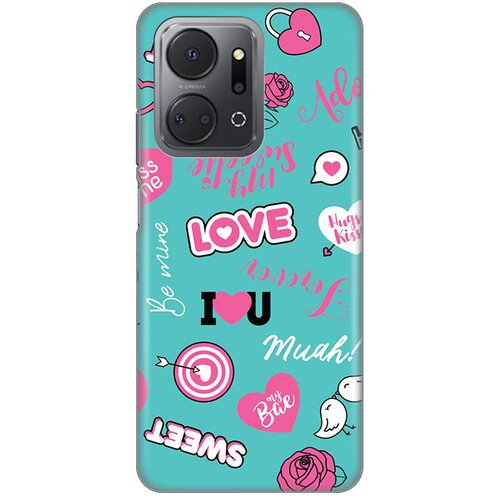  Silikonska maska za Honor X7a Love Print tirkizna Cene