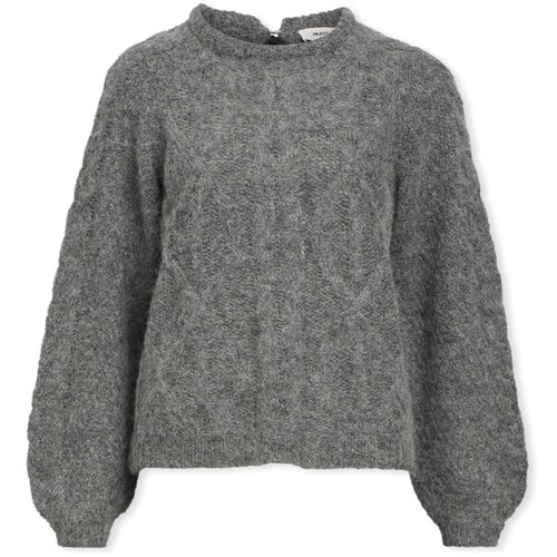 .OBJECT Puloverji Smilla Knit - Medium Grey Melange Siva Cene