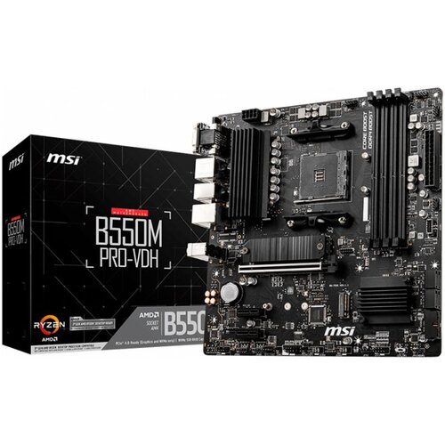 MSI Main Board Desktop B550M PRO-VDH (AM4, B550, 4xDDR4, 1xPCIe x16, 2xPCIe x1, 4xSATA, 2xM.2, 5xUSB3.2 Gen1, 6xUSB2.0, DP, HDMI Cene