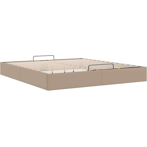 VidaXL okvir kreveta bez madraca cappuccina 200x200 cm od umjetne kože Slike