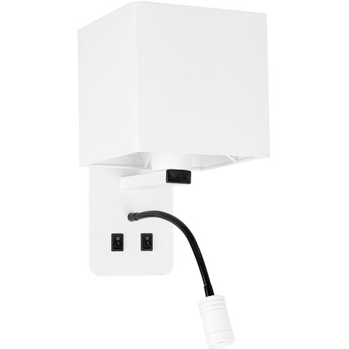 Candellux magnum 2 zidna lampa 1X40W E27+3W led četvrtast abažur bela Cene
