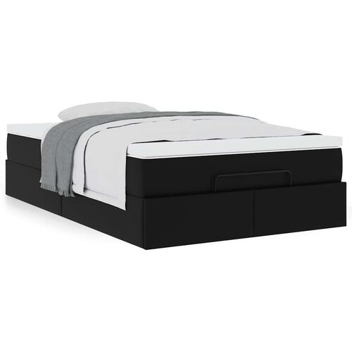 VidaXL Otomanski okvir kreveta s madracem crni 120x200cm umjetna koža Slike