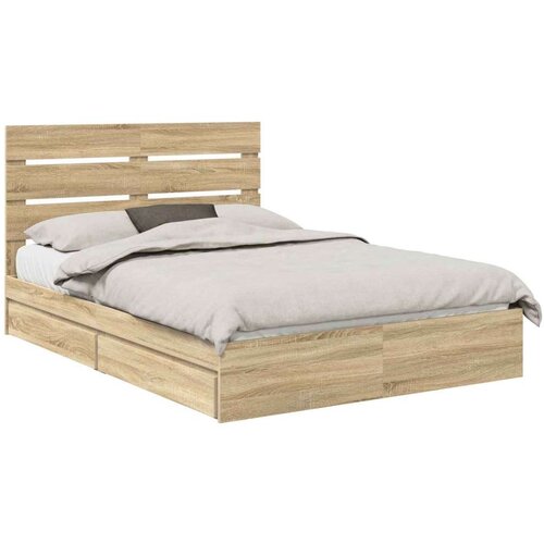  Krevet s od storage Sonoma hrast 140 x 190 cm Konstruirano drvo Slike